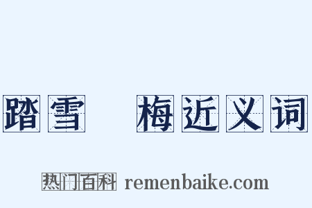 踏雪尋梅近义词是什么意思的图片